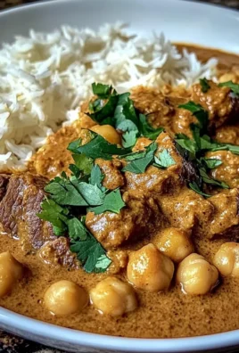 Creamy Coconut Beef & Chickpea Curry with Freshly Baked Garlic Naan