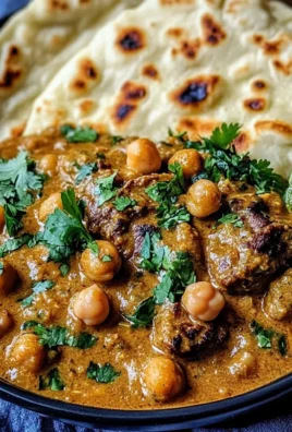 Creamy Coconut Beef and Chickpea Curry with Fresh Garlic Naan