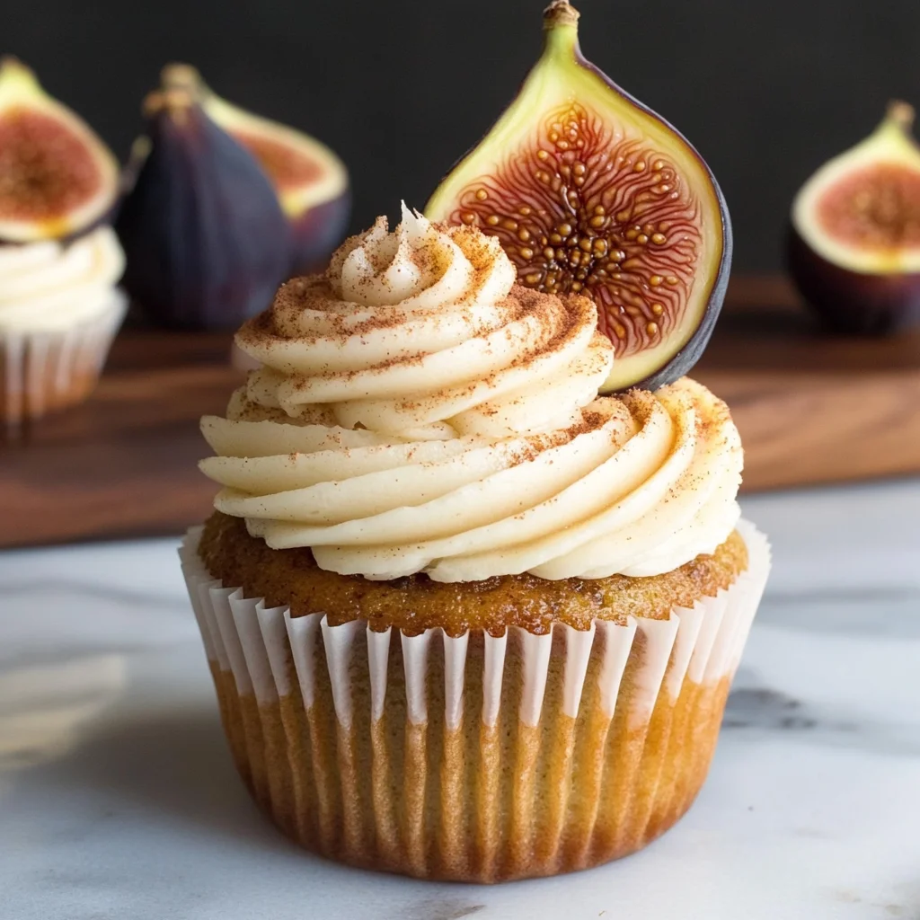 Fig Cupcakes with Honey Cream Cheese Frosting