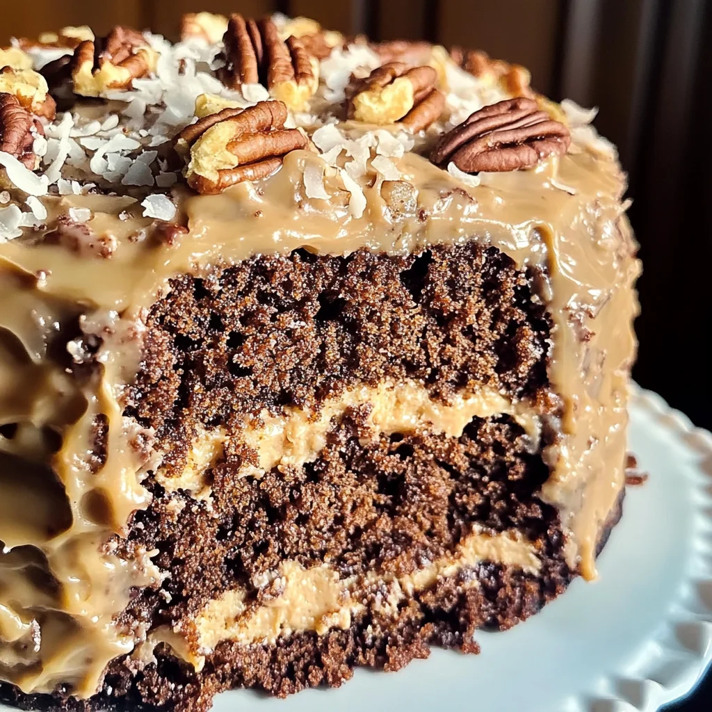German Chocolate Pound Cake with Coconut-Pecan Frosting