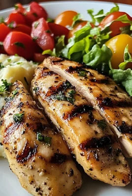 Grilled Garlic Herb Chicken with Creamy Mashed Potatoes & Fresh Garden Salad
