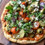 Mediterranean Naan Bread Pizza
