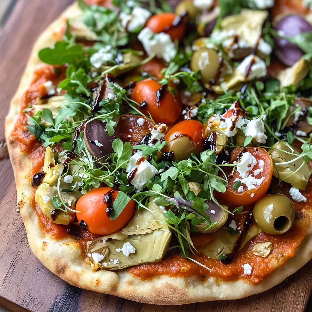 Mediterranean Naan Bread Pizza