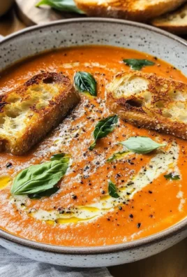 Roasted Tomato Soup with Crispy Gruyère Toasts