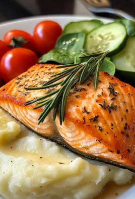 Rosemary Salmon with Mashed Potatoes & Fresh Garden Salad
