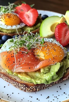 Smoked Salmon & Avocado Breakfast Toast with Fresh Fruit