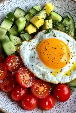 Sunny Egg with Avocado-Cucumber Tomato Salad