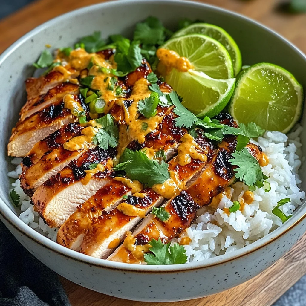 Sweet Chili Chicken Bowl with Coconut Lime Drizzle