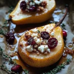 Baked Pears with Feta, Honey, and Cranberries