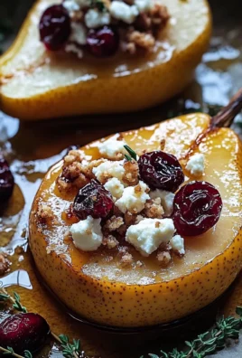Baked Pears with Feta, Honey, and Cranberries