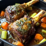 Braised Lamb Shanks with Aromatic Herb Gravy and Root Vegetables
