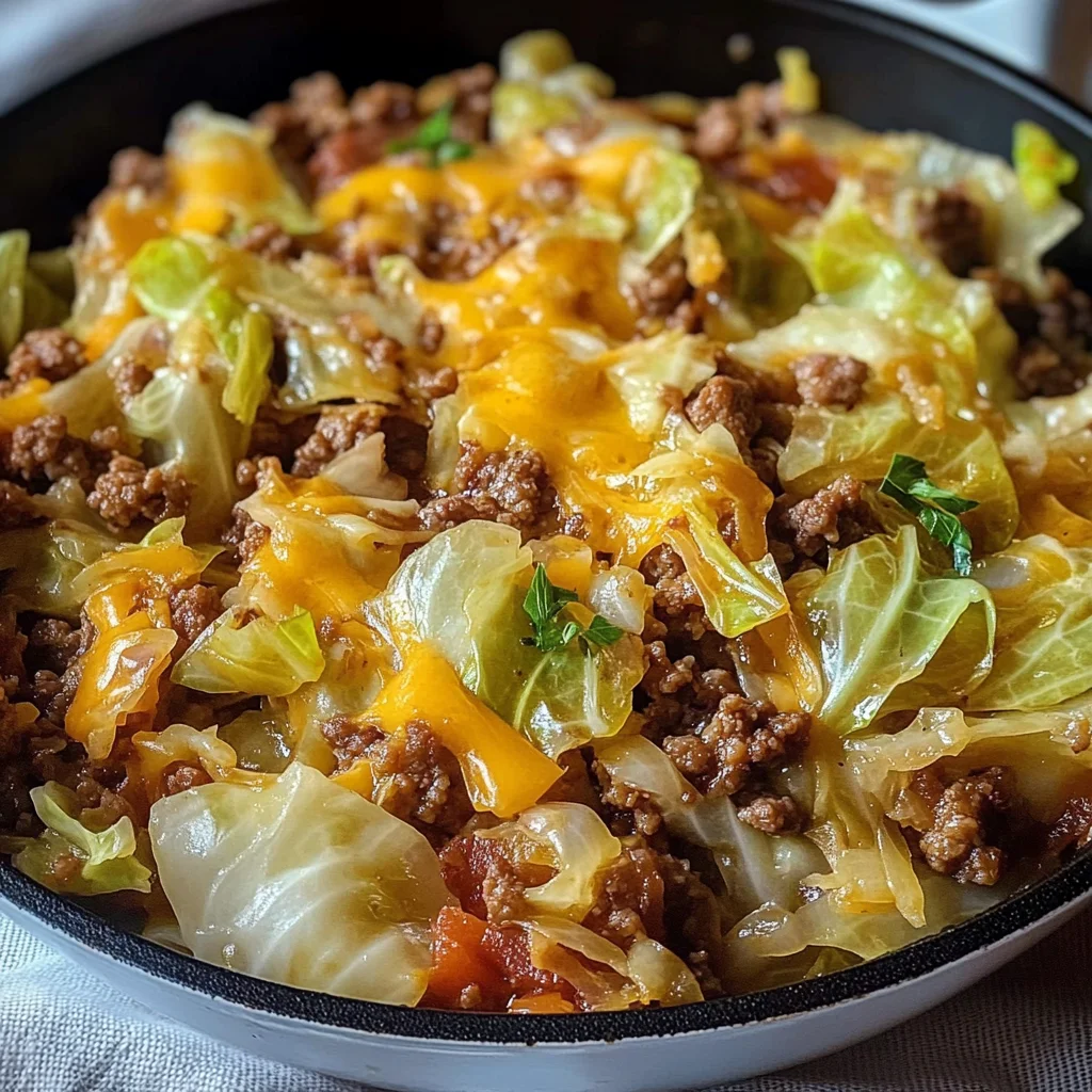 Cabbage Roll Skillet (Easy Keto Ground Beef Dinner Recipe)