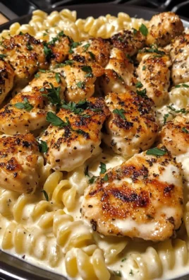 Creamy Garlic Chicken and Rotini with Mozzarella Alfredo