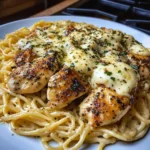 Creamy Garlic Parmesan Chicken with Cheesy Linguine Pasta