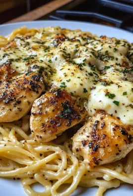 Creamy Garlic Parmesan Chicken with Cheesy Linguine Pasta