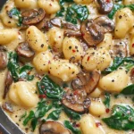 Creamy Spinach and Mushroom Gnocchi (One-Pan, 20 Minutes)