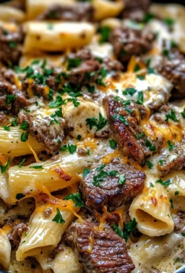 Decadent Beef and Pasta in Creamy Garlic Alfredo