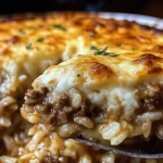 French Onion Ground Beef and Rice Casserole