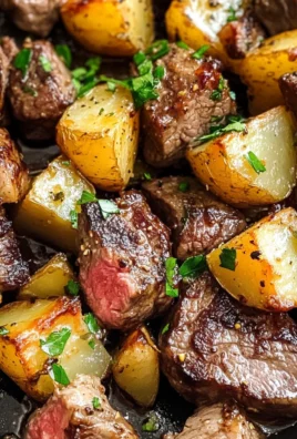 Garlic Butter Steak Bites and Potatoes