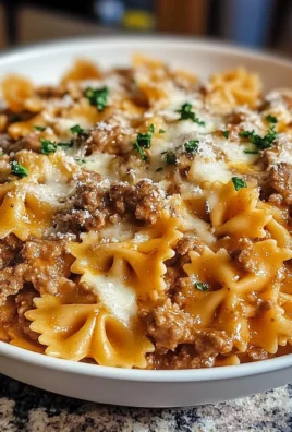 Garlic Parmesan Bowtie Pasta with Creamy Beef