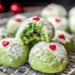 Grinch Cookies - Christmas Snowball Cookies