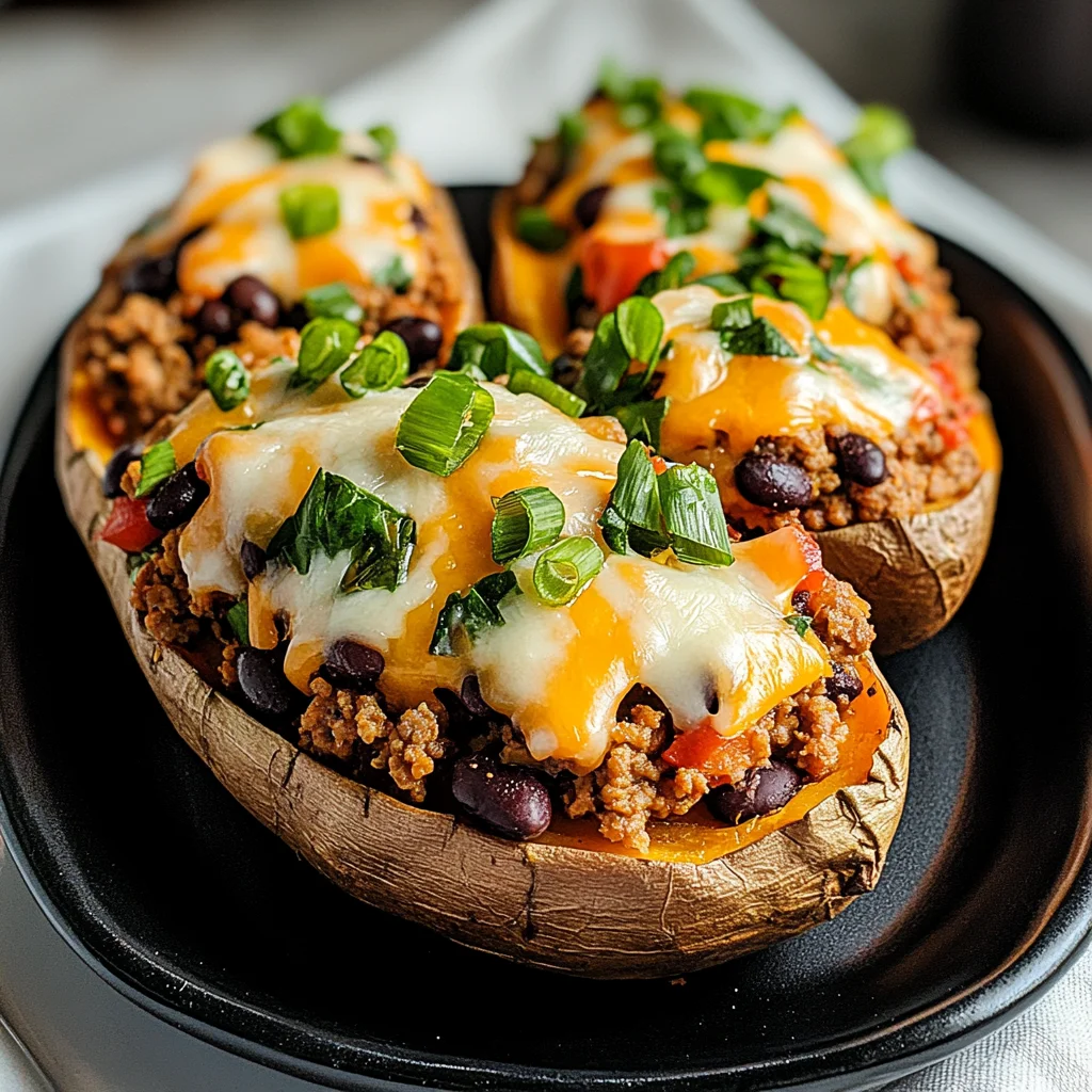 High Protein Ground Turkey Stuffed Sweet Potato