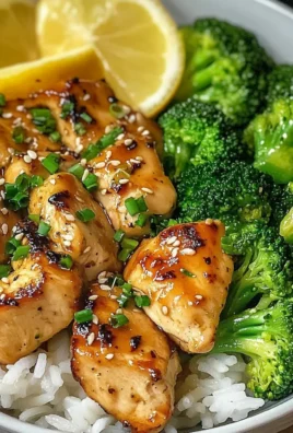 Lemon Garlic Chicken Bowl with Broccoli & Jasmine Rice