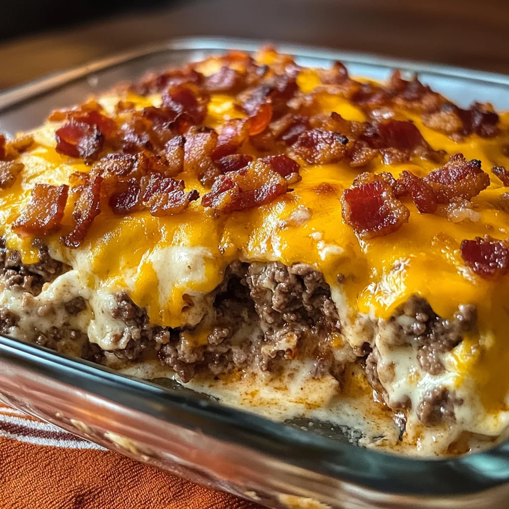 Low-Carb Bacon Cheeseburger Casserole – Easy Keto Family Dinner
