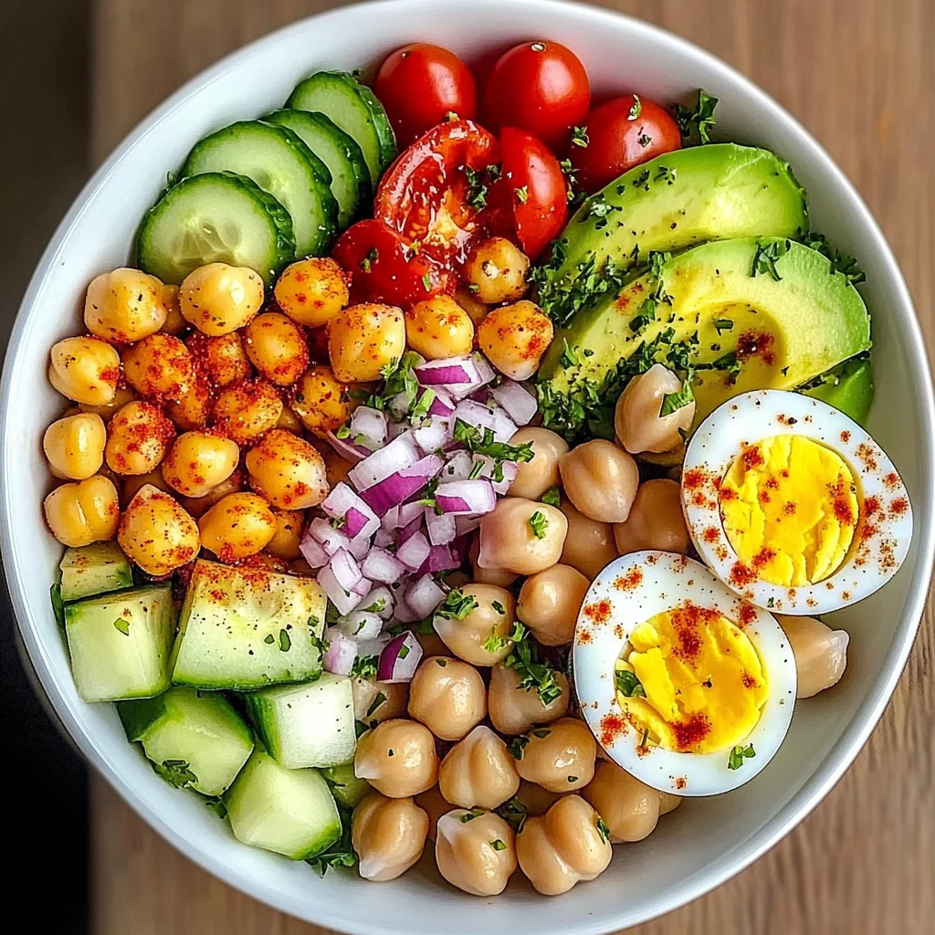 Rainbow Protein Bowl with Eggs & Chickpeas