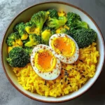 Turmeric Rice Bowl with Broccoli & Soft-Boiled Egg