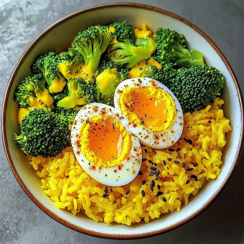 Turmeric Rice Bowl with Broccoli & Soft-Boiled Egg