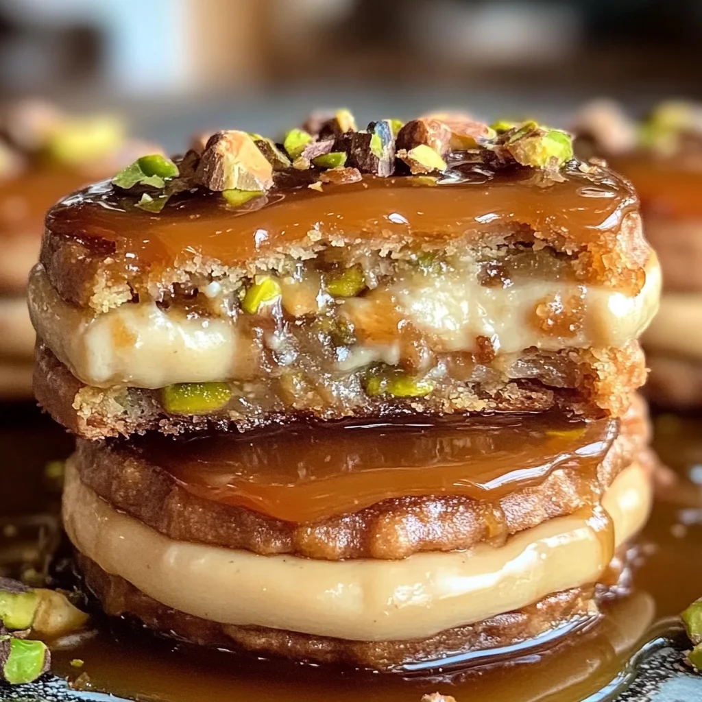 Baklava Cream Sandwich Cookies - Sweet and Nutty Treats