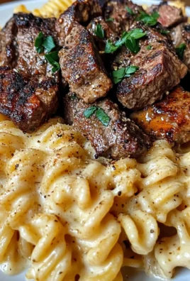 Cajun Steak Tips with Cheesy Parmesan Twisted Pasta