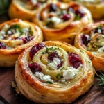 Cranberry Cream Cheese Pinwheels with Feta & Herbs