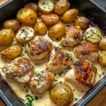 Creamy Garlic Chicken with Golden Baby Potatoes