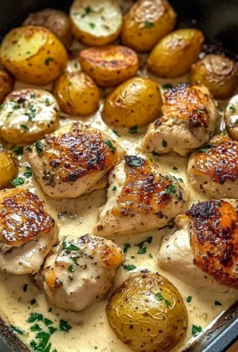 Creamy Garlic Chicken with Golden Baby Potatoes