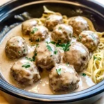 Crockpot Swedish Meatballs with Creamy Gravy
