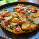 Frittata with Potatoes, Red Peppers, and Spinach Recipe