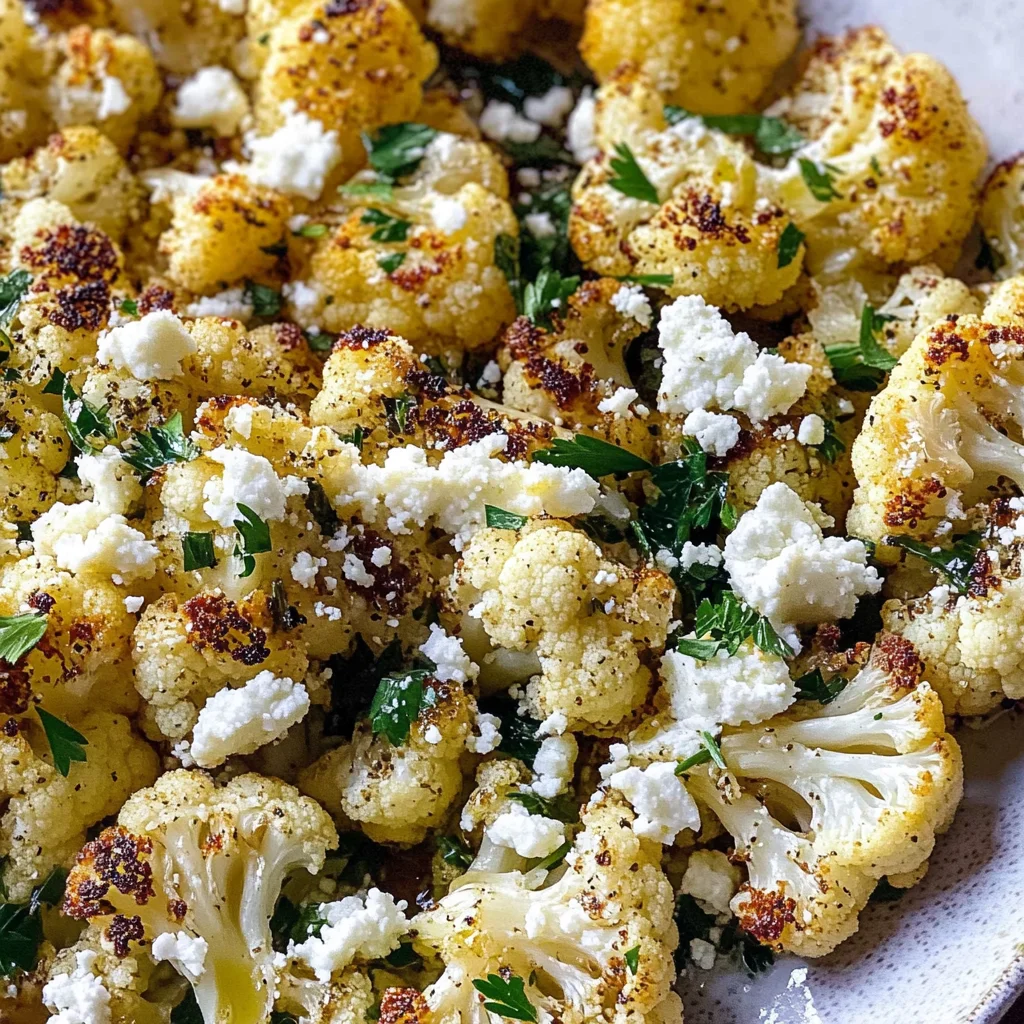 Greek Roasted Cauliflower with Feta and Herbs
