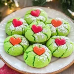 Grinch Heart Cake Mix Cookies