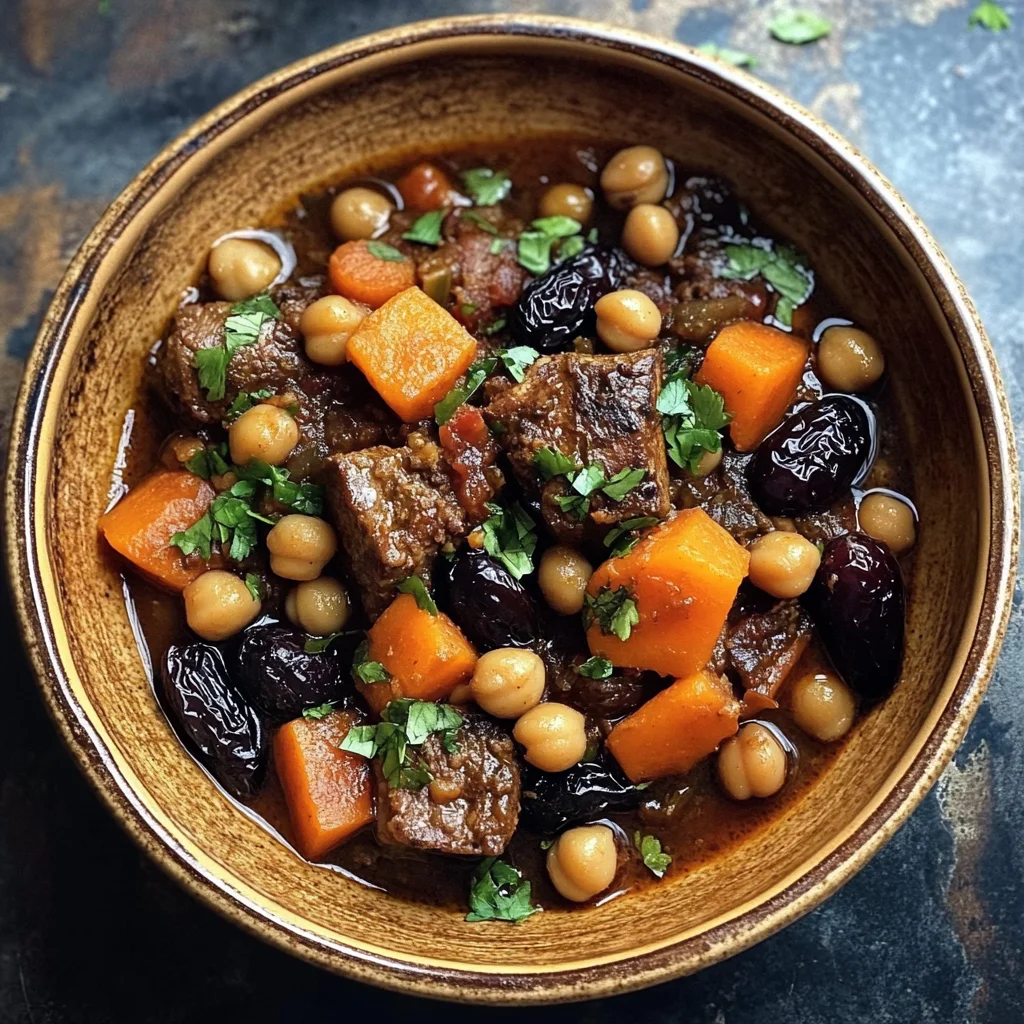 Moroccan Lamb Tagine with Prunes, Chickpeas & Warm Spices