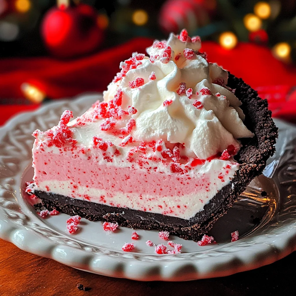 No Bake Christmas Peppermint Pie