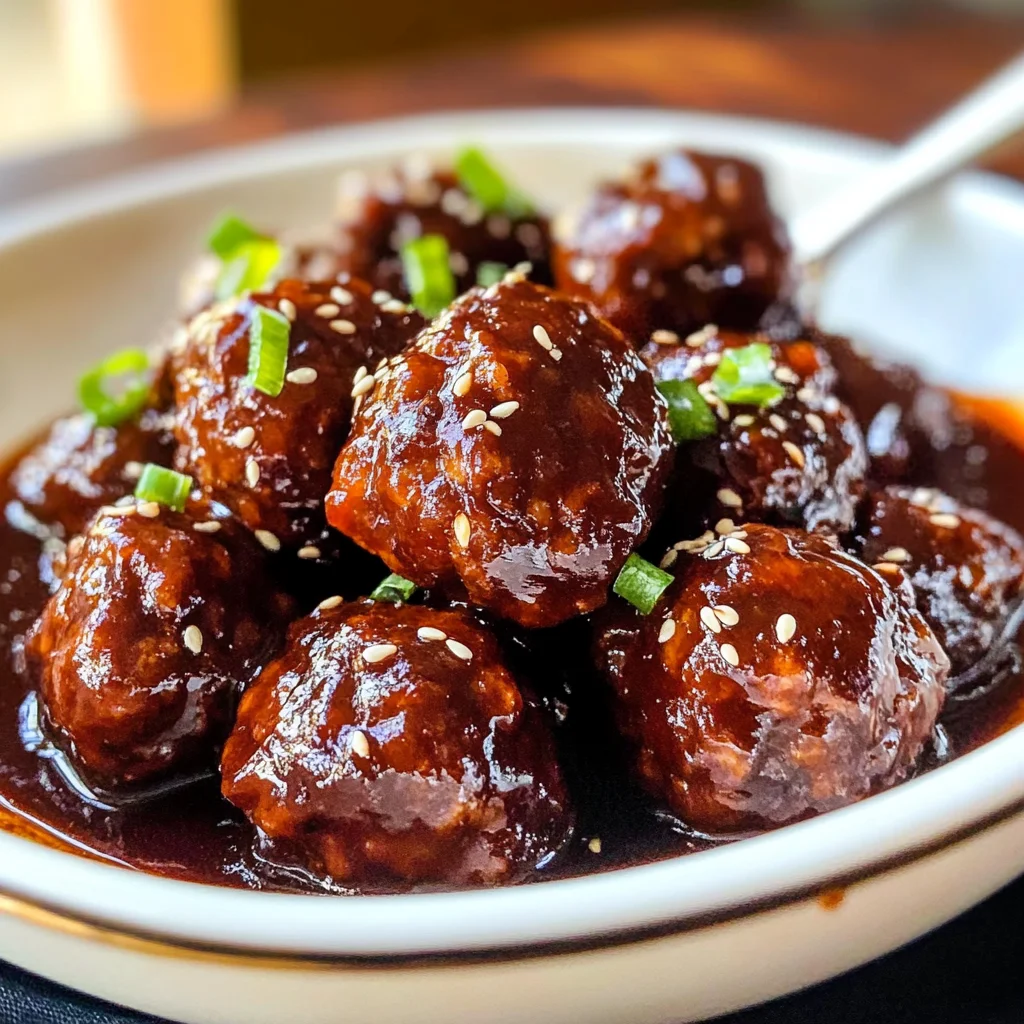 Slow Cooker Korean Meatballs