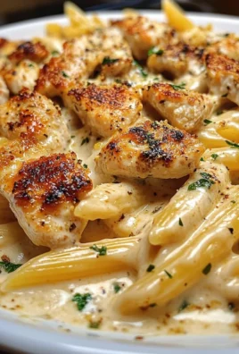 Spicy Garlic Chicken Penne in Velveeta Alfredo