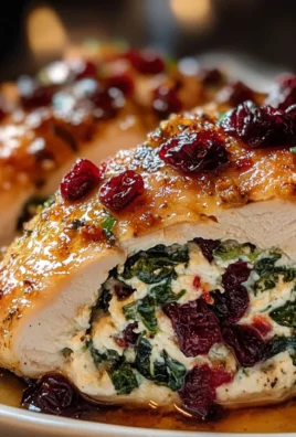Spinach & Cranberry Stuffed Chicken Breasts