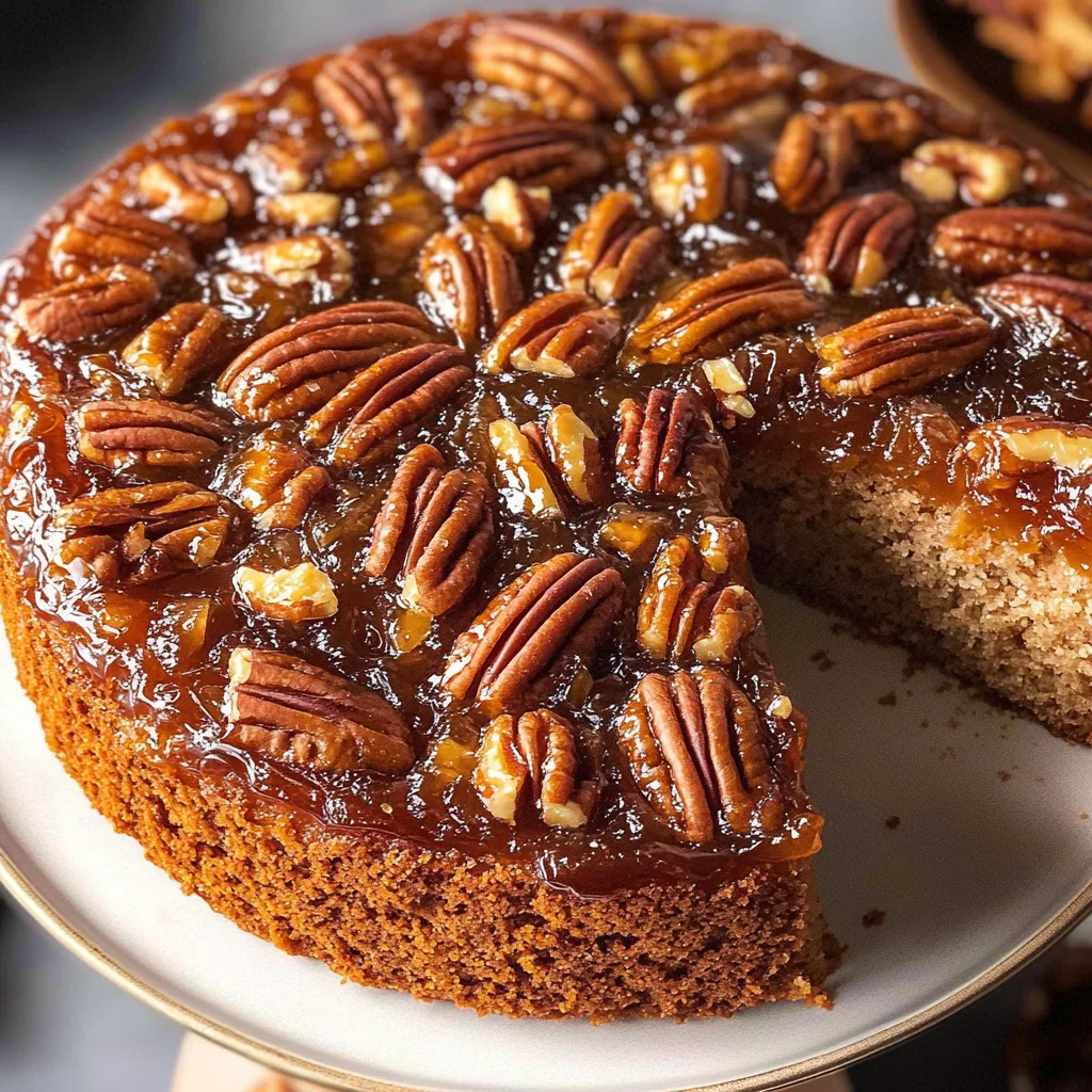 Vegan Pecan Upside Down Cake