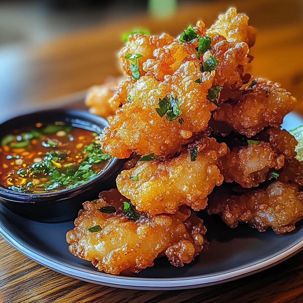 Vietnamese Style Shrimp Fritters with Nuoc Cchicken chicken ham Dipping Sauce