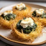 Crispy Kataifi Nest with Spinach-Feta Melt