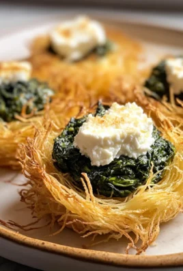 Crispy Kataifi Nest with Spinach-Feta Melt