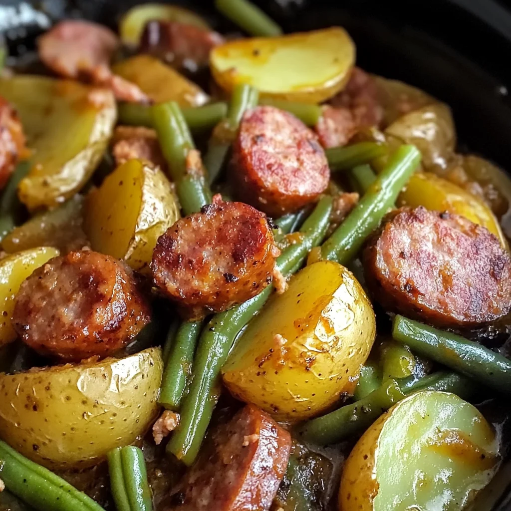 Crock Pot Swamp Potatoes with Sausage & Veggies